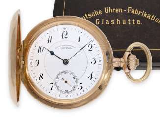 Pocket watch: exceptionally large, A. Lange & Söhne gold savonnette in the original condition with the original box, Glashütte CA. 1905, master excerpt from the book Pocket watch: exceptionally large, A. Lange & Söhne gold savonnette in the original condition with the original box, Glashütte CA. 1905, master excerpt from the book