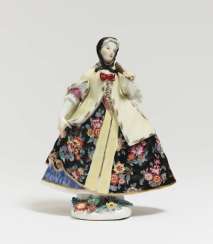 Polnische Dame mit Reifrock und Fächer Polnische Dame mit Reifrock und Fächer