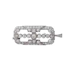 Art-Deco brooch/pendant with approx. 61 old European cut diamonds, together CA. 3,2 ct, Art-Deco brooch/pendant with approx. 61 old European cut diamonds, together CA. 3,2 ct,