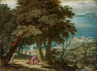 Bril, Paul. Two paintings: a) The good Samaritan. Bril, Paul. Two paintings: a) The good Samaritan.