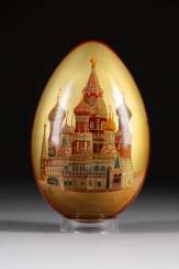 LARGE EASTER EGG WITH CHRIST'S DESCENT INTO HELL AND THE BASIL'S CATHEDRAL IN MOSCOW Russia LARGE EASTER EGG WITH CHRIST'S DESCENT INTO HELL AND THE BASIL'S CATHEDRAL IN MOSCOW Russia