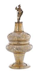 Gilded cup with lid with a Roman soldier Gilded cup with lid with a Roman soldier