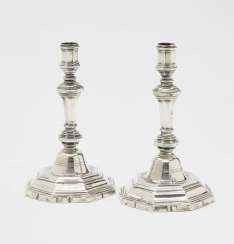 A Pair of candlesticks, Paris, 1750 - 1756, champion IBF (?) A Pair of candlesticks, Paris, 1750 - 1756, champion IBF (?)