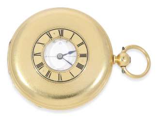 Pocket watch: heavy, technically interesting English half-savonnette with power reserve indicator, Frodsham & Baker of London, No. 7693, London 1857 Pocket watch: heavy, technically interesting English half-savonnette with power reserve indicator, Frodsham & Baker of London, No. 7693, London 1857