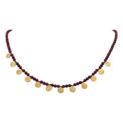 Designer necklace made of almandine balls (garnet) 3.5 mm Designer necklace made of almandine balls (garnet) 3.5 mm