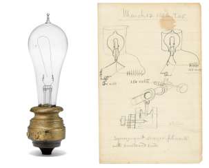 Edison works on his lightbulb Edison works on his lightbulb