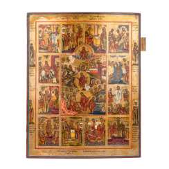 FESTAGSIKONE WITH ANASTASIS of CHRIST, Russia, 19th century. Century, FESTAGSIKONE WITH ANASTASIS of CHRIST, Russia, 19th century. Century,