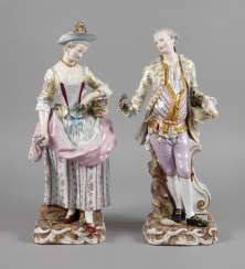 Meissen Pair of large gardener figures Meissen Pair of large gardener figures