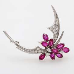 JACOBI jewel brooch, 1970s-J. JACOBI jewel brooch, 1970s-J.