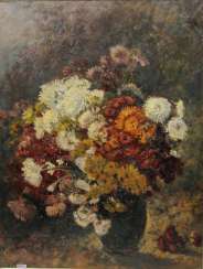 PETERS, ANNA (1843-1926): Blumenstillleben mit Chrysanthemen, 19./20. Jahrhundert PETERS, ANNA (1843-1926): Blumenstillleben mit Chrysanthemen, 19./20. Jahrhundert