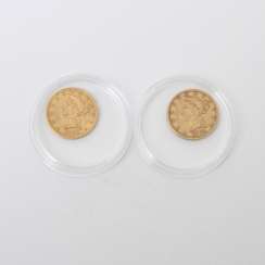 Convert mini schönes gold in the USA - 2 x $ 5 1904 /1903 /S, Liberty Head, ss., Convert mini schönes gold in the USA - 2 x $ 5 1904 /1903 /S, Liberty Head, ss.,