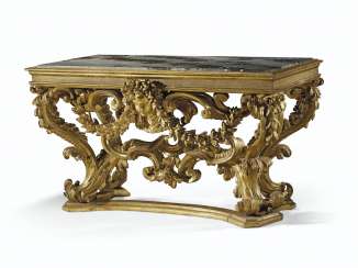 AN ITALIAN GILTWOOD CONSOLE AN ITALIAN GILTWOOD CONSOLE