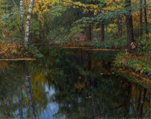 Forest Lake, signed and dated 1938. Forest Lake, signed and dated 1938.