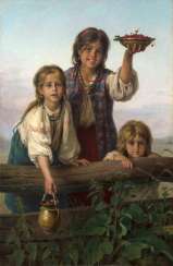 PLATONOV, KHARITON (1842-1907) Berries for Sale! , signed and dated 1888. PLATONOV, KHARITON (1842-1907) Berries for Sale! , signed and dated 1888.