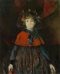 Portrait of a Girl, signed, also further signed with initials, titled in Cyrillic and dated 1998 on the reverse. Portrait of a Girl, signed, also further signed with initials, titled in Cyrillic and dated 1998 on the reverse.