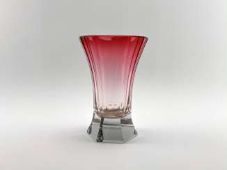 Vase of crimson glass Purple. Czech Republic, handmade, 1930 Vase of crimson glass Purple. Czech Republic, handmade, 1930