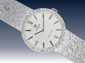 Armbanduhr: seltene vintage Herrenuhr mit hochwertigem Diamantbesatz, Omega De Ville, 70er Jahre Armbanduhr: seltene vintage Herrenuhr mit hochwertigem Diamantbesatz, Omega De Ville, 70er Jahre