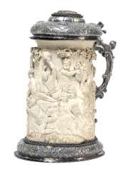 A Magnificent Ivory-Silver-Tankards A Magnificent Ivory-Silver-Tankards