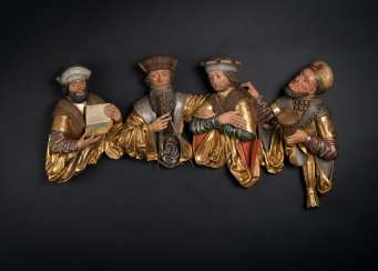 Predella with four male half-length figures Predella with four male half-length figures