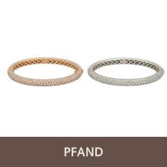 PLANE AUCTION - two bangles signed Leo Pizzo, RsG and 18K white gold, vo PLANE AUCTION - two bangles signed Leo Pizzo, RsG and 18K white gold, vo