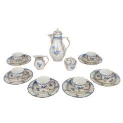 KPM coffee service for 6 persons 'Bleu mourant', 20. Century. KPM coffee service for 6 persons 'Bleu mourant', 20. Century.