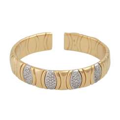 Bangle with brilliant-cut diamonds, together approx 0.5 ct, Bangle with brilliant-cut diamonds, together approx 0.5 ct,
