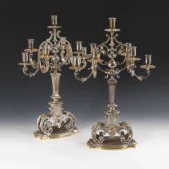 Extraordinary Pair of large ceremonial candelabra in the Baroque style Extraordinary Pair of large ceremonial candelabra in the Baroque style