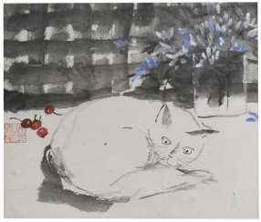 Painting On Paper, Cat, Painting On Paper, Cat,