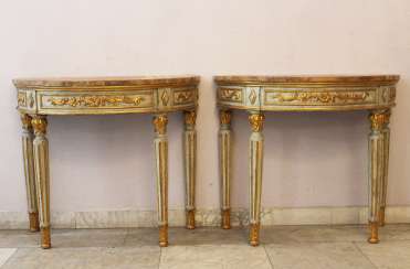 Pair of Demi Lune Consoles Pair of Demi Lune Consoles
