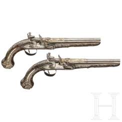 A Pair of silver-mounted luxury flintlock pistols, Ottoman, around 1820 A Pair of silver-mounted luxury flintlock pistols, Ottoman, around 1820