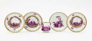Cup and four saucers Cup and four saucers