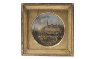 Russian school of the Eighteenth century. View of a palace... Russian school of the Eighteenth century. View of a palace...