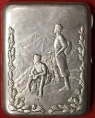 Cigarette case with embossed image of Cigarette case with embossed image of