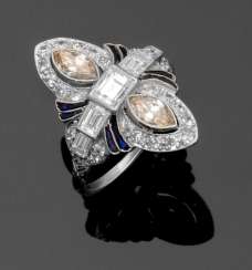 Art Deco Marquis ring with diamond trim Art Deco Marquis ring with diamond trim