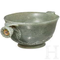Gold and diamond inlaid jade vessel, India, 20th century Gold and diamond inlaid jade vessel, India, 20th century