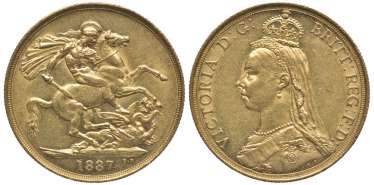 АНГЛИЯ 2 ФУНТА 1887 Виктория KM 768, Spink 3865 золото 10-016-52 АНГЛИЯ 2 ФУНТА 1887 Виктория KM 768, Spink 3865 золото 10-016-52