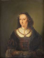SIGNED PORCELAIN DISPLAY WITH LADY PORTRAIT SIGNED PORCELAIN DISPLAY WITH LADY PORTRAIT