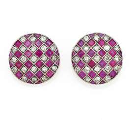 Ruby-Diamond-Ear Clip-Ons Ruby-Diamond-Ear Clip-Ons
