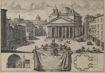 Giovanni Battista Piranesi - View of Piazza Navona over the ruins of the Agonal Circus - "View of the Temple of Virile Fortune" Giovanni Battista Piranesi - View of Piazza Navona over the ruins of the Agonal Circus - "View of the Temple of Virile Fortune"