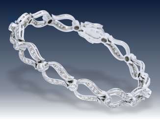 Armband: ausgefallenes, äußerst dekoratives vintage Diamant-Goldschmiedearmband, ca. 2,6ct, Schweden 1960 Armband: ausgefallenes, äußerst dekoratives vintage Diamant-Goldschmiedearmband, ca. 2,6ct, Schweden 1960