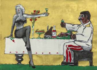 Stalin and Marilyn Monroe at the Table Stalin and Marilyn Monroe at the Table
