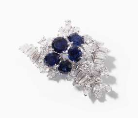 Saphir-Diamant-Brosche Saphir-Diamant-Brosche