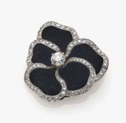 Pansy brooch with diamonds and velvet Pansy brooch with diamonds and velvet