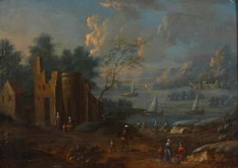 BAETS, Marc: coastal landscape with castle ruins. BAETS, Marc: coastal landscape with castle ruins.