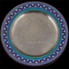 Russian silver tray dish. A. Postnikov Russian silver tray dish. A. Postnikov