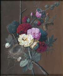 Bouquet with flowers, bird's nest and insects. Jan Frans van Dael Bouquet with flowers, bird's nest and insects. Jan Frans van Dael
