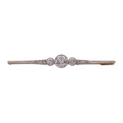 Art Deco bar brooch with old European cut diamonds, together approx 1.6 ct, Art Deco bar brooch with old European cut diamonds, together approx 1.6 ct,