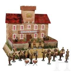 20 SA-Standmusiker, Offiziere und ein Holzgebäude auf Sockel (Ordensburg der NSDAP) 20 SA-Standmusiker, Offiziere und ein Holzgebäude auf Sockel (Ordensburg der NSDAP)