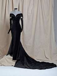 MAYA JAMA'S BESPOKE BLACK COTTON VELVET GOWN MAYA JAMA'S BESPOKE BLACK COTTON VELVET GOWN