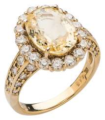 Entourage ring with yellow sapphire and diamonds Entourage ring with yellow sapphire and diamonds